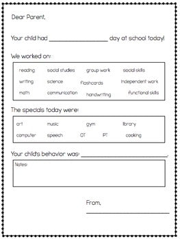 Home School Communication Packet