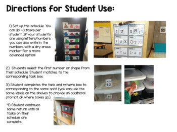 Work Task System for a Special Ed Classroom