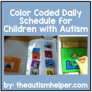 Ready to go Color Coded Daily Picture Schedule - Great for Children with Autism