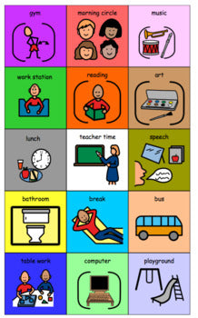 Ready to go Color Coded Daily Picture Schedule - Great for Children with Autism