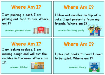 Make Some Inferences! 2 Flashcard Games for Who am I? & Where am I?