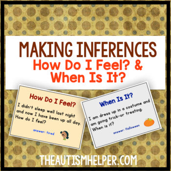 Make Some Inferences! 2 Flashcard Games for How Do I Feel? & When Is It?