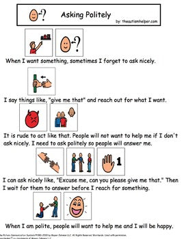 Visual Social Story Packet for Children with Autism: Communication Set 1