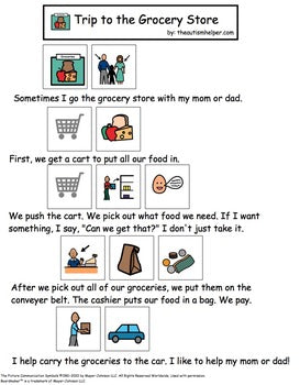 Visual Social Story Packet for Children with Autism: Community Set 1