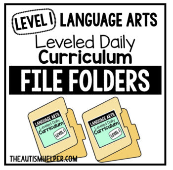 Level 1 Language Arts Leveled Daily Curriculum FILE FOLDER ACTIVITIES