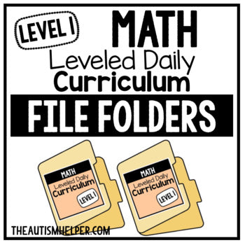 Level 1 Math Leveled Daily Curriculum FILE FOLDER ACTIVITIES