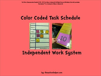Color Coded Task Schedule for Children with Autism