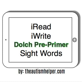 iRead Dolch Pre-Primer Sight Words - Worksheets & Flashcards