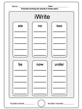iRead Dolch Primer Sight Words - Worksheets & Flashcards