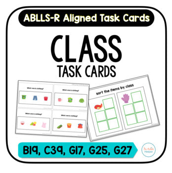 Class/Category Task Cards [ABLLS-R Aligned B19, C39, G17, G25, G27]