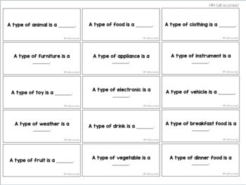 Feature Function Class Task Cards Fill In Feature, Function, and Class Task Cards [ABLLS-R Aligned to H ...
