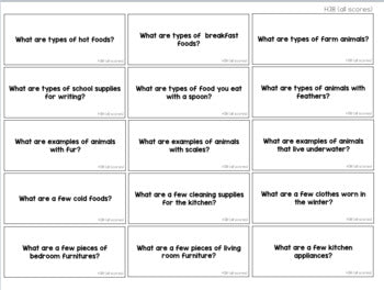 Complex Questions Task Cards [ABLLS-R Aligned to H}