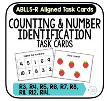 Counting & Number Task Cards [ABLLS-R Aligned R3-R8, R11, R12, R14]