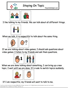 Visual Social Story Packet for Children with Autism: Communication Set 2