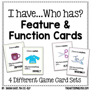 I Have, Who Has? Feature and Function Cards – The Autism Helper