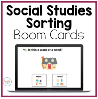 Social Studies Sorting Interactive Boom Cards