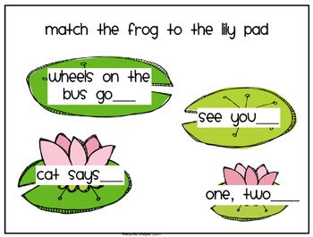 Froggy Fill Ins {puzzles and games to work on teaching verbal responses}