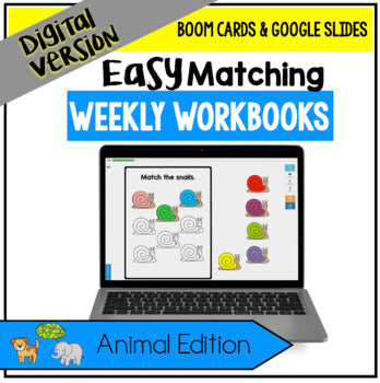 DIGITAL Easy Matching Weekly Workbooks - Animal Edition