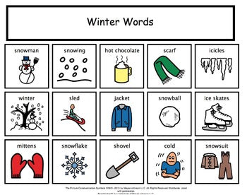 Winter Vocabulary Unit {for Special Education}