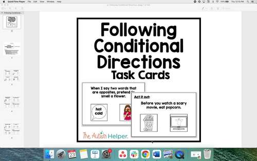 Following Conditional Directions Task Cards – The Autism Helper